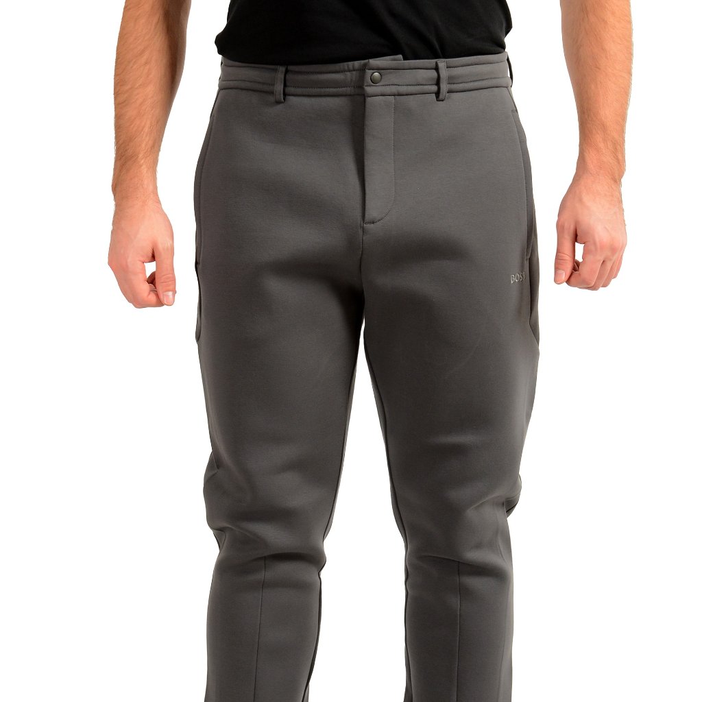 Hugo Boss Men's "Halboa Aj" Gray Flat Front Casual Pants Us Xl It 54